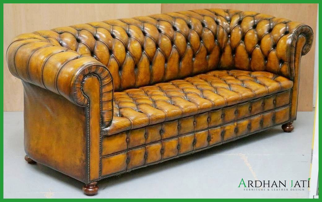 Leather Chesterfield Sofa Brown